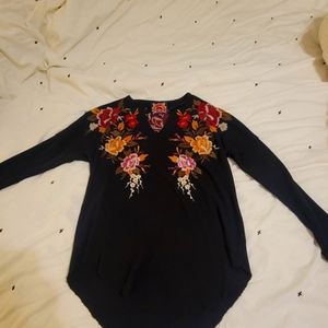 Johnny Was embroidery Henley size M